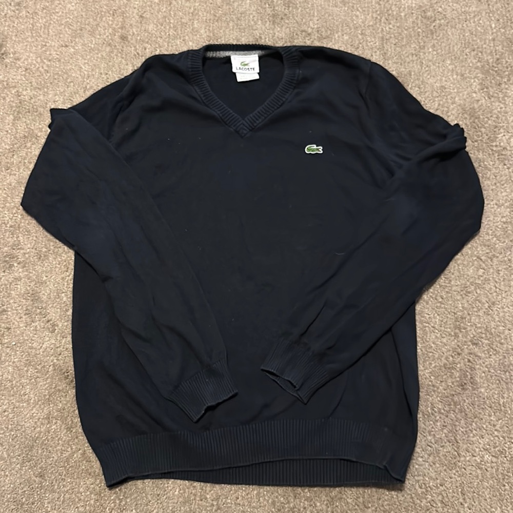 Lacoste Men's Cotton Jersey V-Neck Sweater